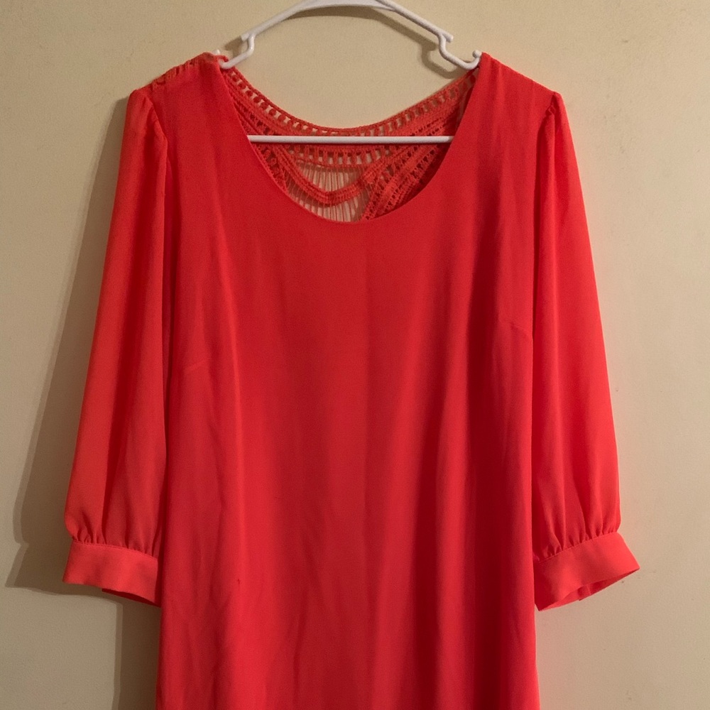 Halo Coral shift dress